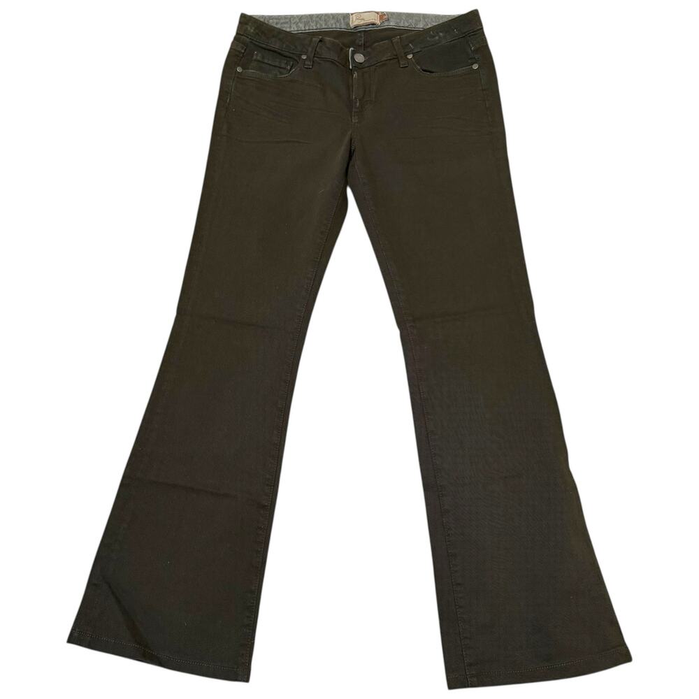Vintage Paige Laurel Canyon Jeans Bootcut Low Rise Olive Green Size 28 Fits 31"